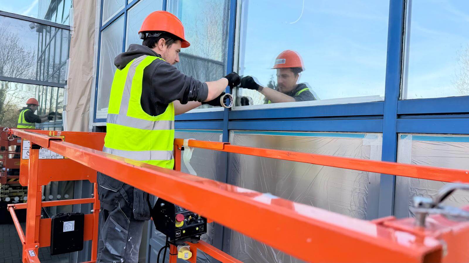 Worker in safety gear