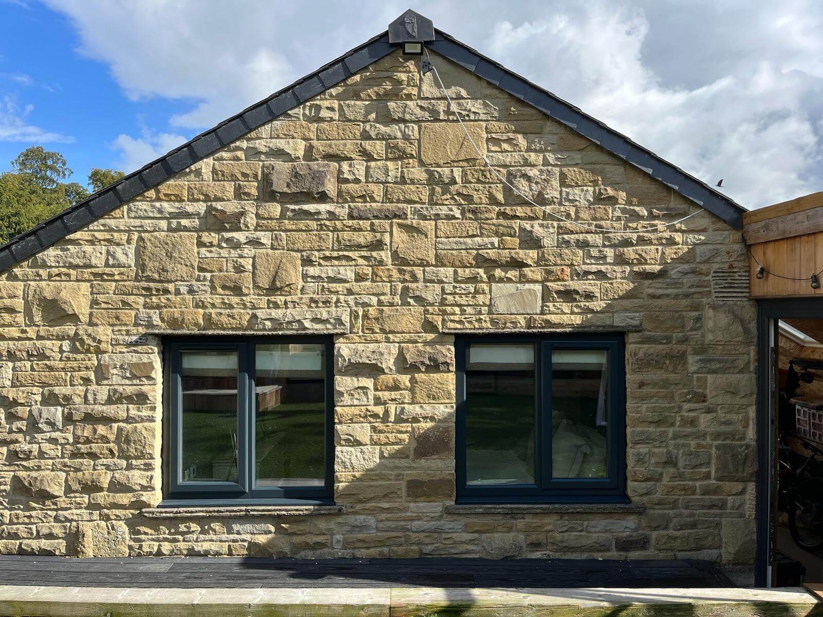 Stone building full exterior