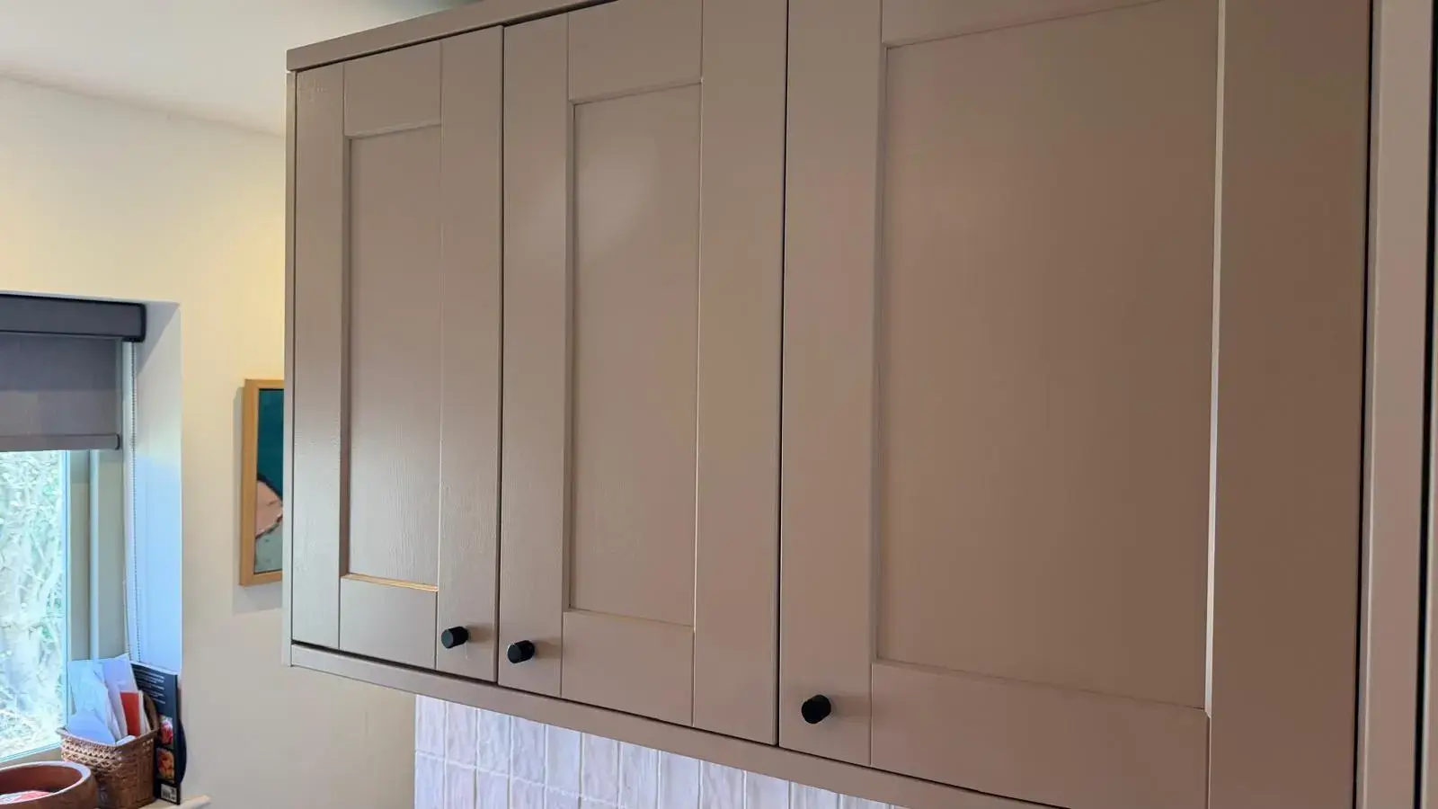 After - Beige shaker style cabinets