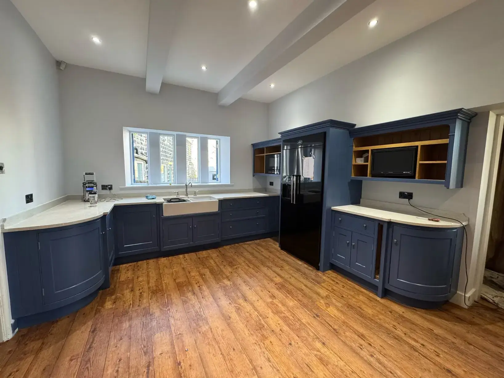 Beautiful blue resprayed kitchen
